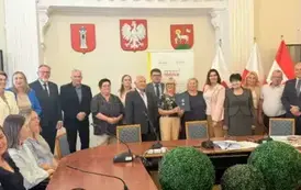 Burmistrz wraz z przedstawicielami sołectw z terenu gminy Wieluń