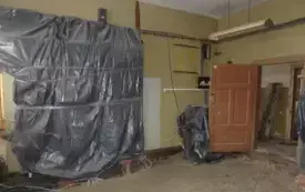 Adaptacja budynku byłego dworca PKP Wieluń-Dąbrowa stan w trakcie realizacji 13