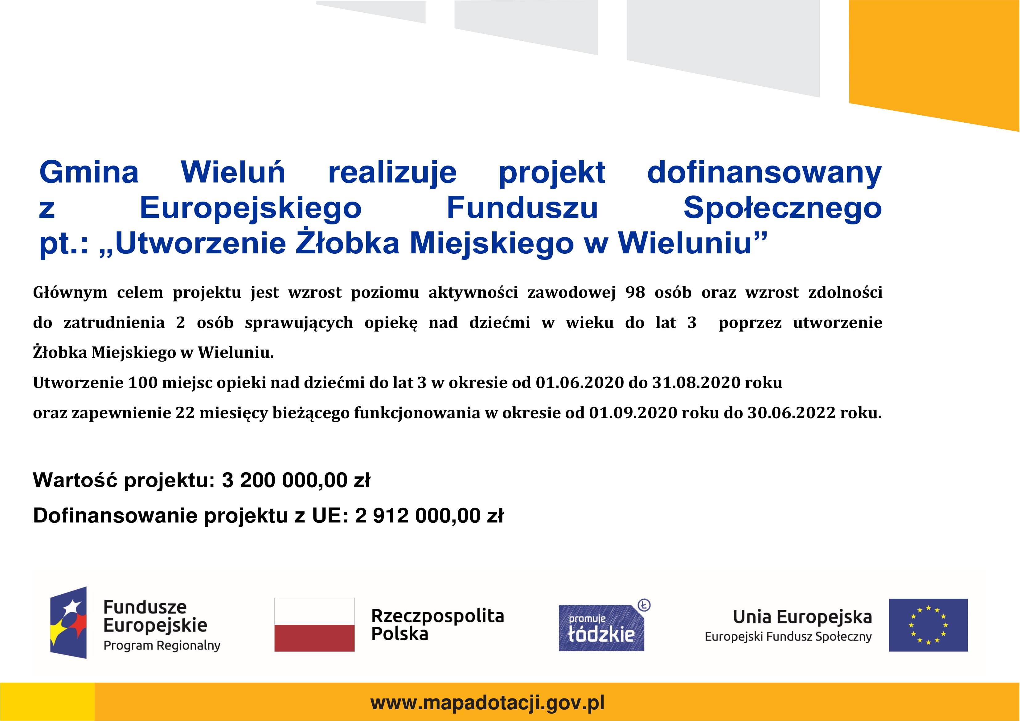 Plakat informacyjny o&nbsp;Budowie Żłobka