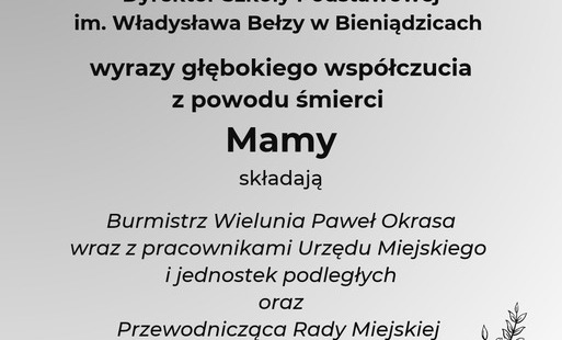 Zdjęcie do Kondolencje 